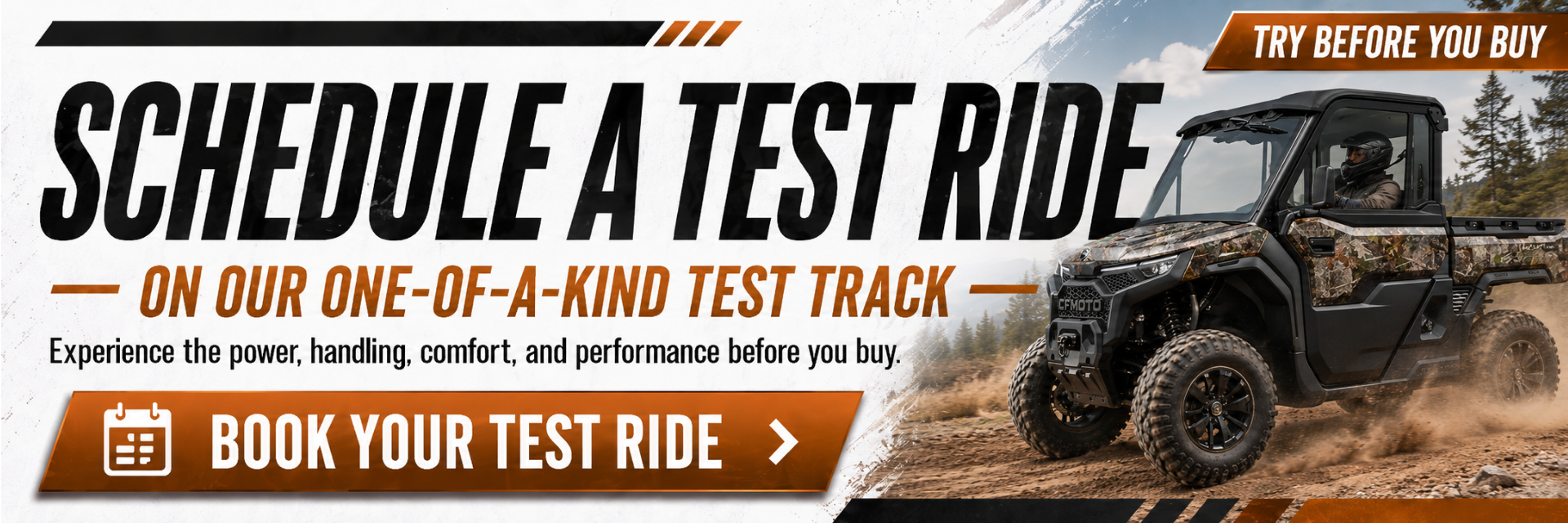Free test rides on our on-site test track